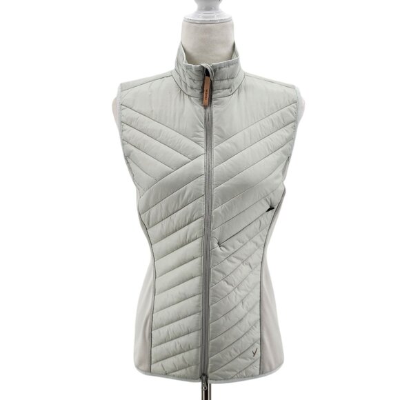 Indyeva Womens Small Vest Recycled Nylon Quilted Full Zip Insulated Gray Jacket - Picture 12 of 13